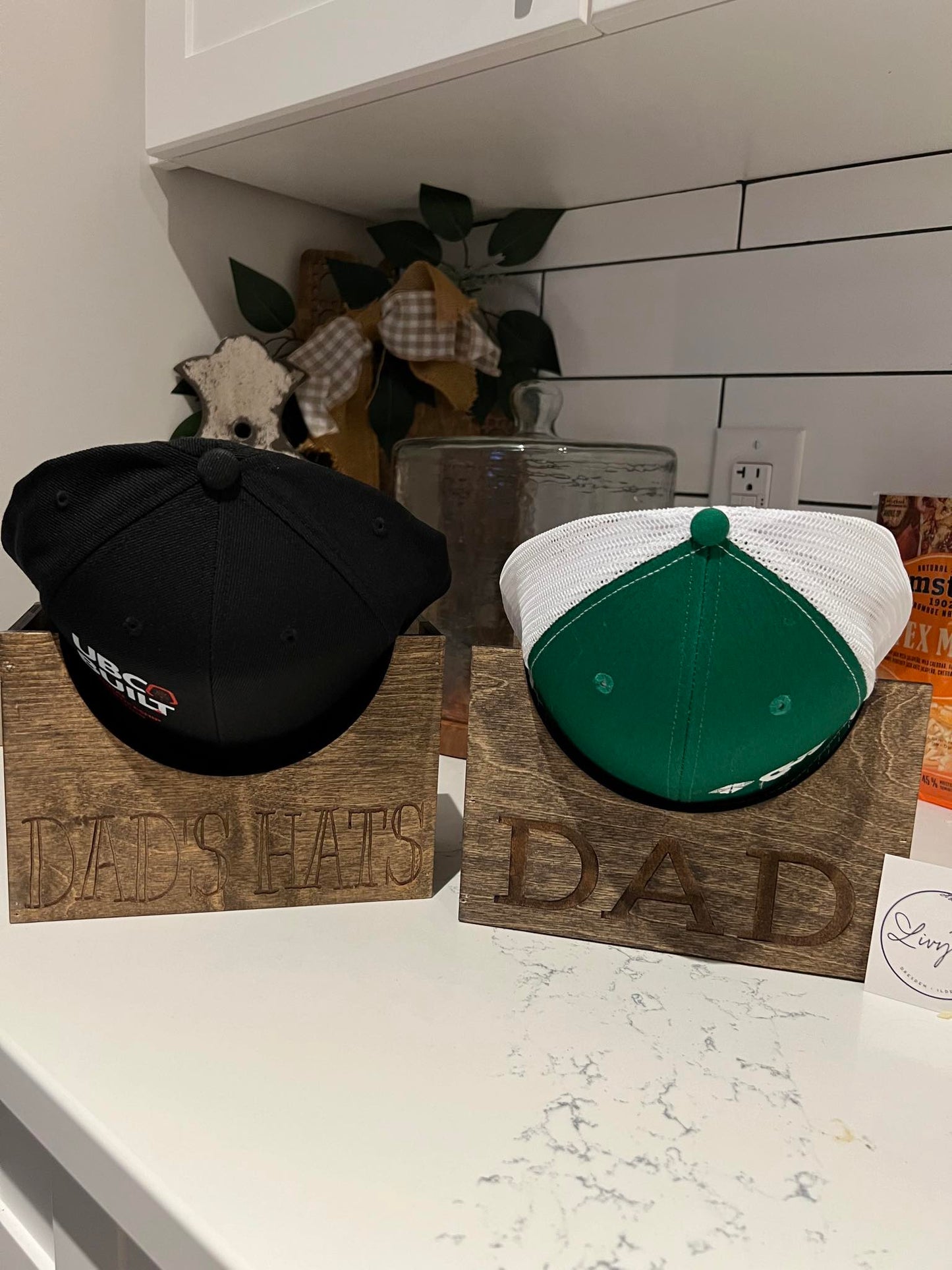 Wooden Engraved Hat Holder