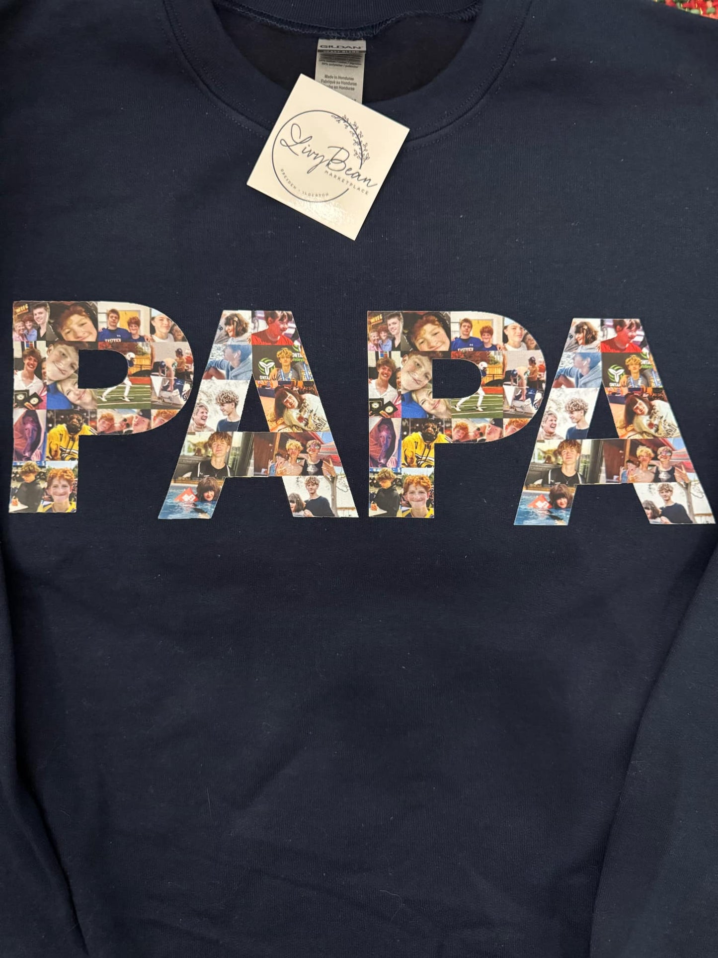 Picture in letters(lolol I HAVE NO IDEA WHAT TO CALL THESE) sweatshirt