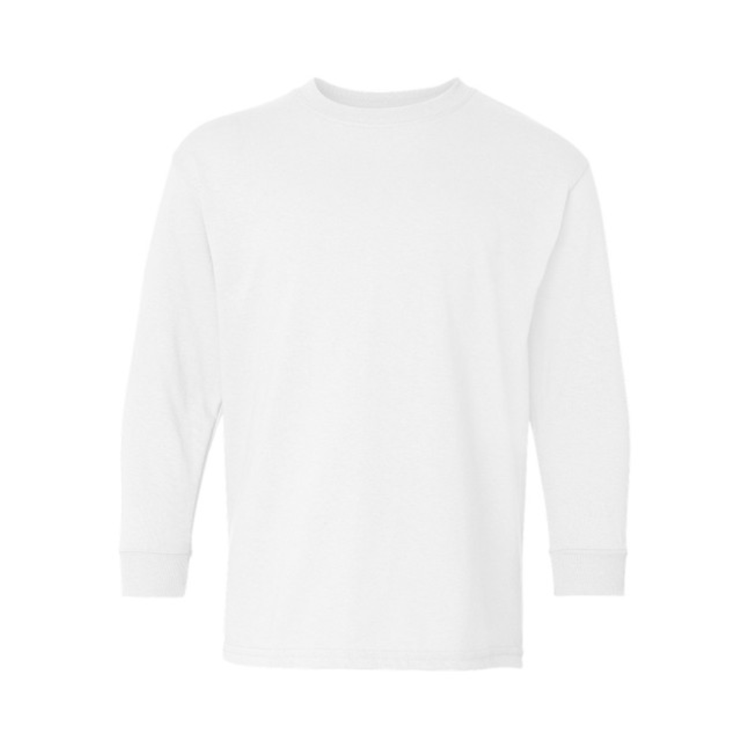 YOUR DESIGN Basic Youth Long Sleeve T Shirt HTV Print- 7 Colour Options