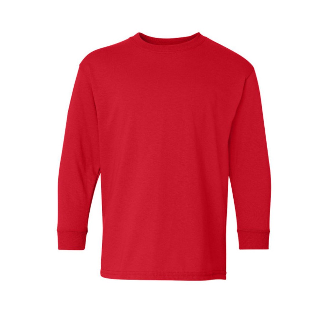 YOUR DESIGN Basic Youth Long Sleeve T Shirt HTV Print- 7 Colour Options