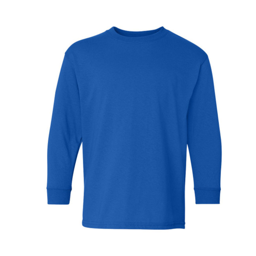 YOUR DESIGN Basic Youth Long Sleeve T Shirt HTV Print- 7 Colour Options