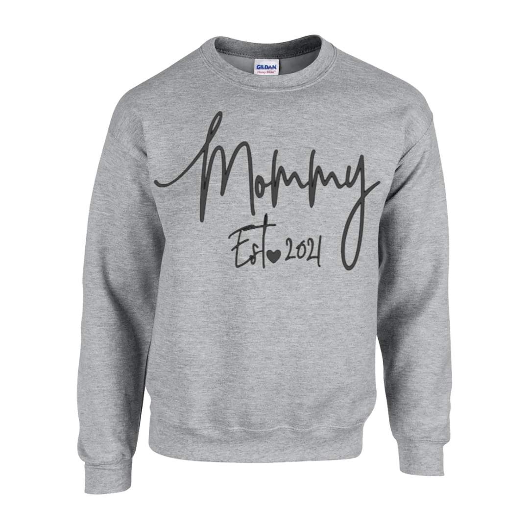 Custom Basic Adult Crew Sweatshirt - Mommy Est.