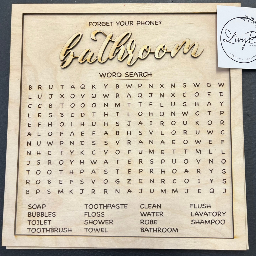 Wooden Bathroom WordSearch