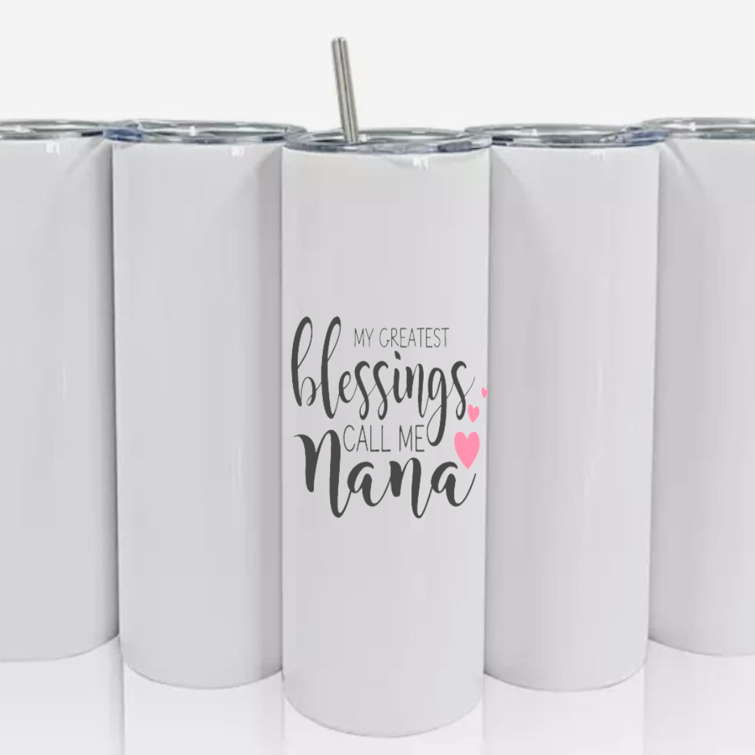 Double Walled Tall/Skinny Cup with Straw - Nana Blessings