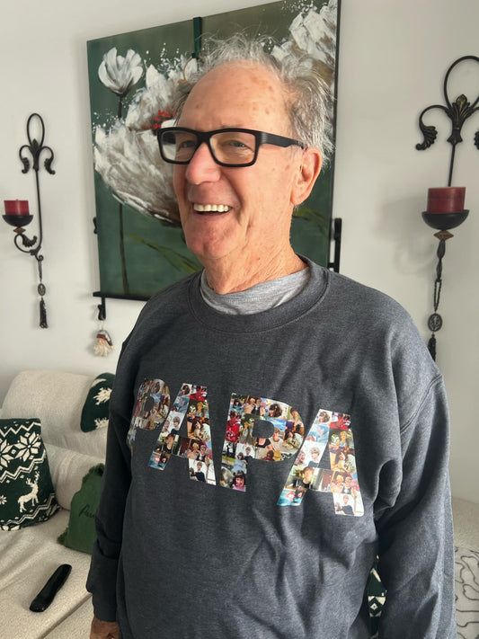 Picture in letters(lolol I HAVE NO IDEA WHAT TO CALL THESE) sweatshirt