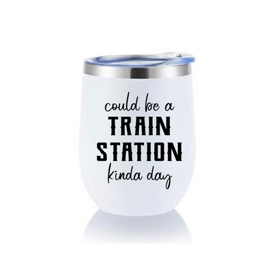 Wine Tumbler - Yellowstone Train Station Day