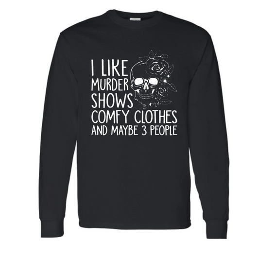 Basic Adult Long Sleeve Shirts - Murder Shows and 3 People