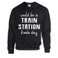 Basic Adult Crew Sweatshirt - Yellowstone Train Station Day