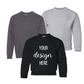 YOUR DESIGN Basic Youth Crew Sweatshirt HTV Print- 8 Colour Options