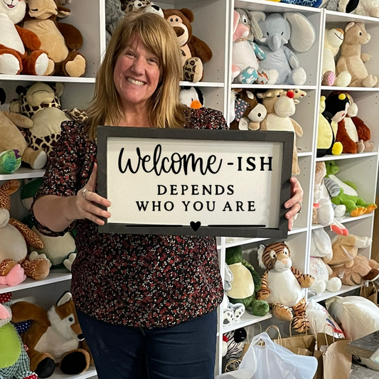 Wooden Wall Sign - Choose Your Size - Welcome-ish