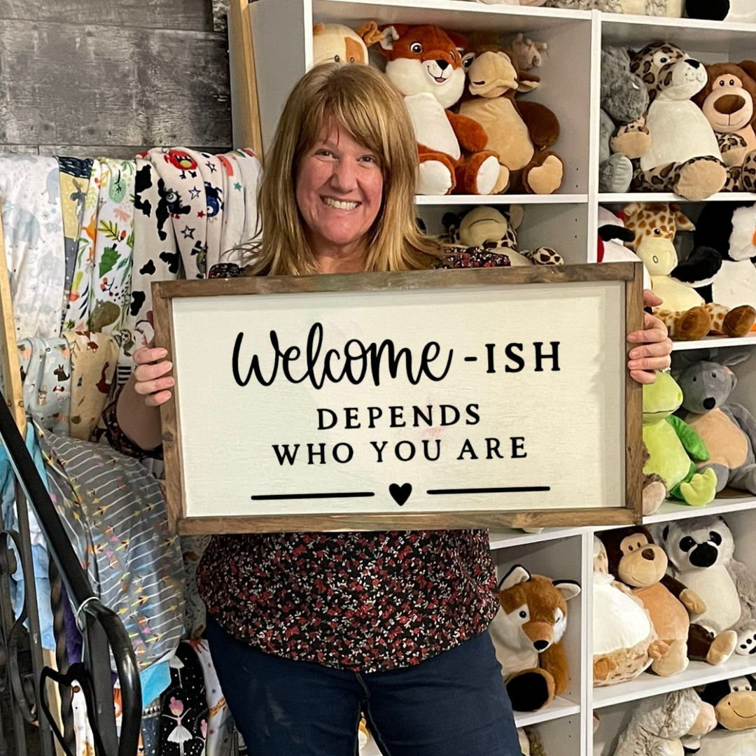 Wooden Wall Sign - Choose Your Size - Welcome-ish