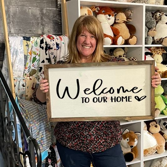 Wooden Wall Sign - Choose Your Size - Welcome to Our Home