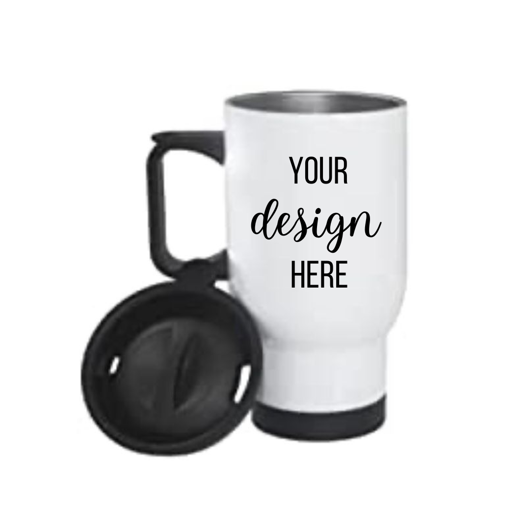 YOUR DESIGN Custom Double Walled Travel Mug Sublimation Print