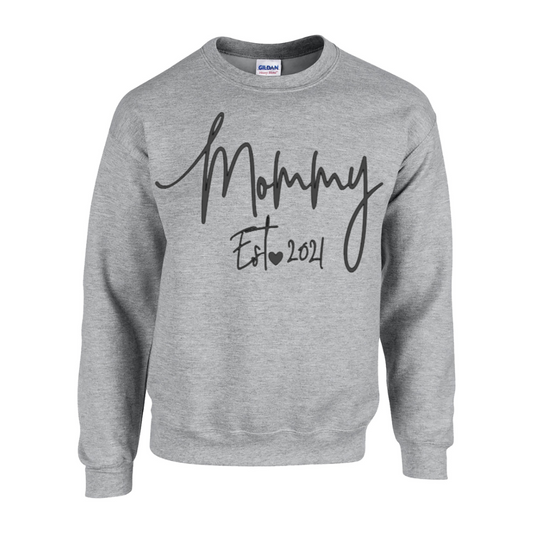 Custom Basic Adult Crew Sweatshirt - Mommy Est.