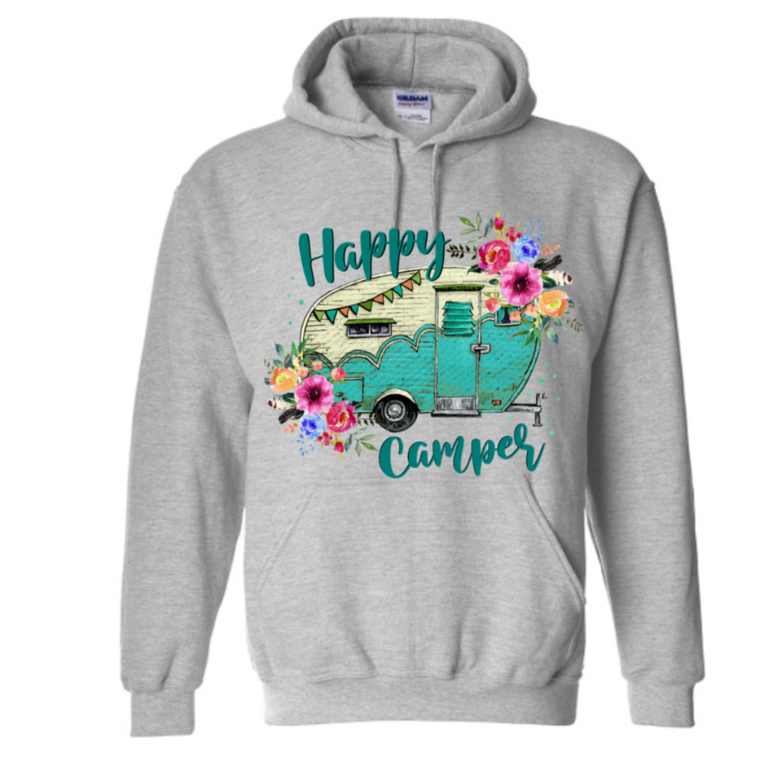 Basic Adult Hooded Sweatshirt -Happy Camper