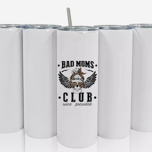 Double Walled Tall/Skinny Cup with Straw - Bad Moms Club