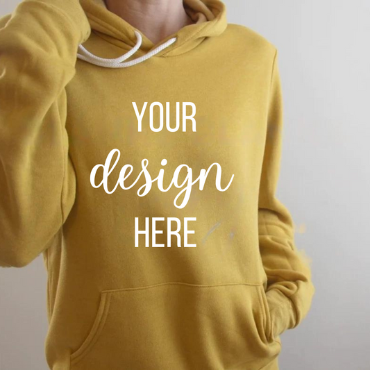 YOUR DESIGN Premium Adult Hoodie - HTV Print - 9 Colour Options