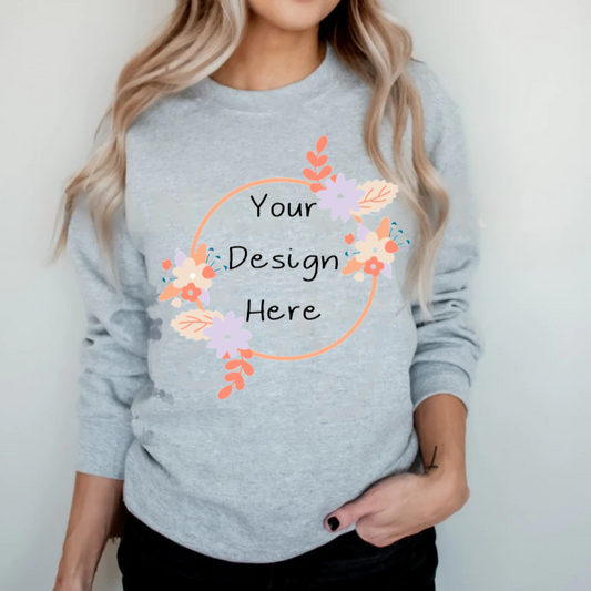 YOUR DESIGN Premium Adult Crew Sweatshirt - Sublimation Print - 9 Colour Options