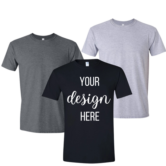 YOUR DESIGN Basic Adult T- Shirts HTV Print - 8 Colour Options