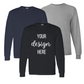 YOUR DESIGN Basic Adult Long Sleeve Shirts HTV Print - 8 Colour Options