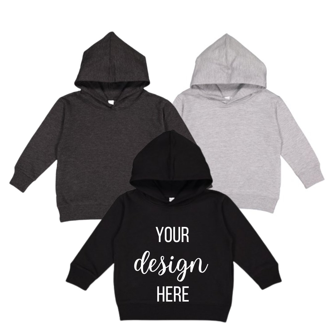 YOUR DESIGN Toddler Hooded Sweatshirt HTV Print - 6 Colour Options